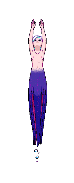 a small gif of an octopus mermaid girl