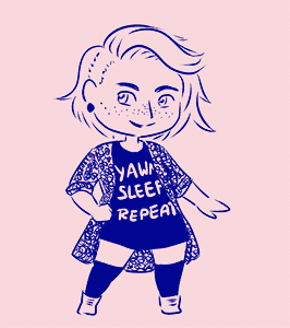 a crudely drawn animated self portrait
